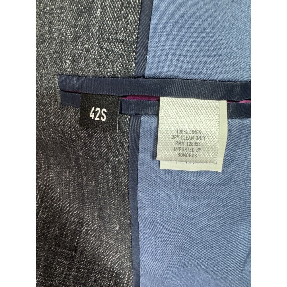 Bonobos x Guabello Linen 42s Midnight Blue Slub Sport Coat Jacket Blazer - Picture 5 of 6